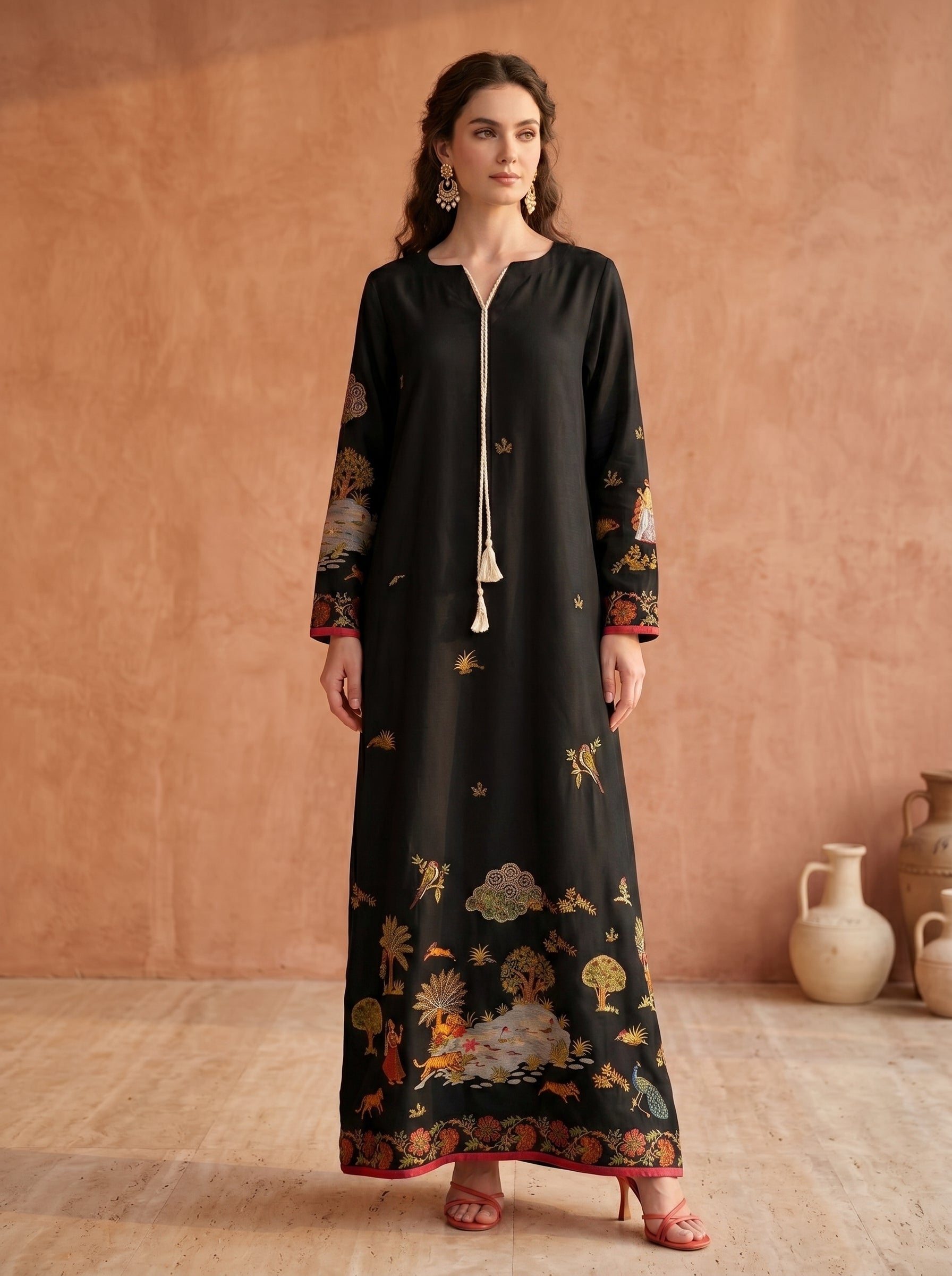 Secret Garden Kaftaan (Black)