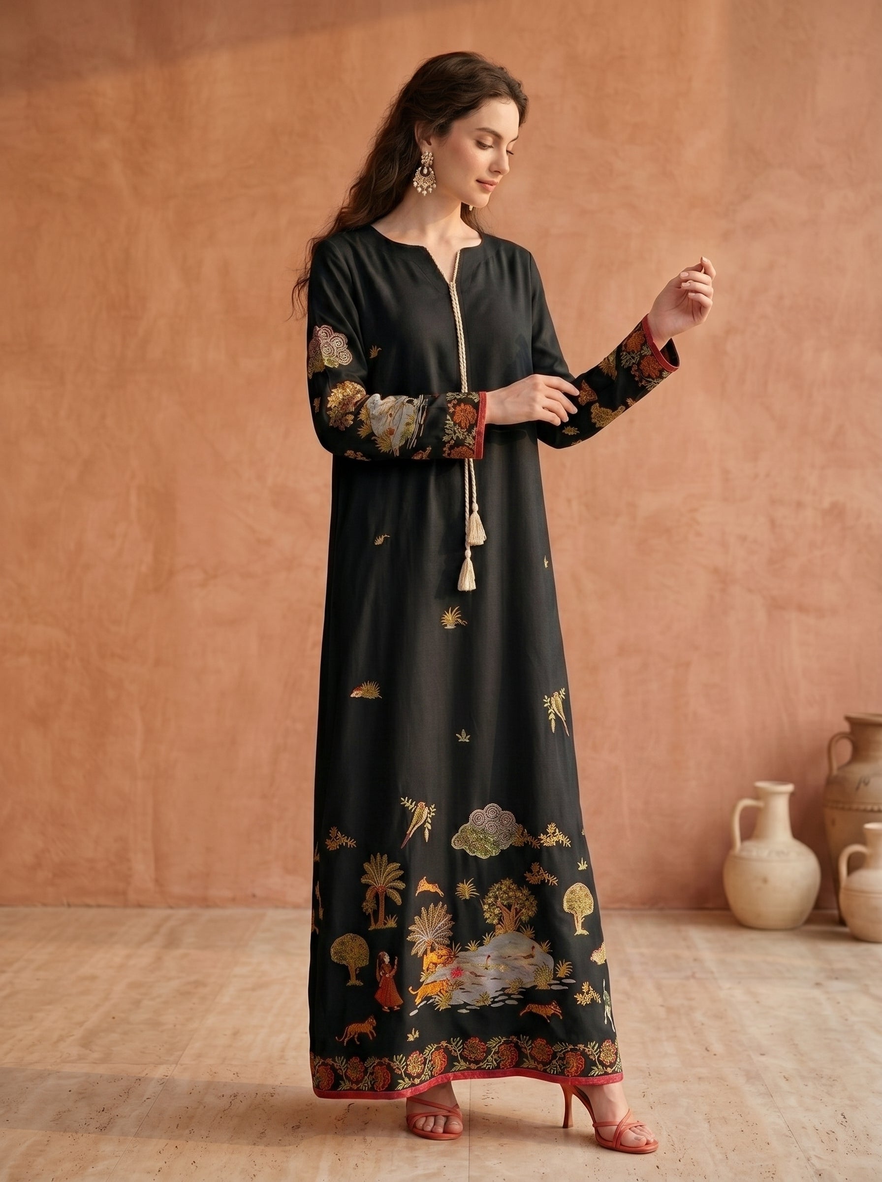 Secret Garden Kaftaan (Black)