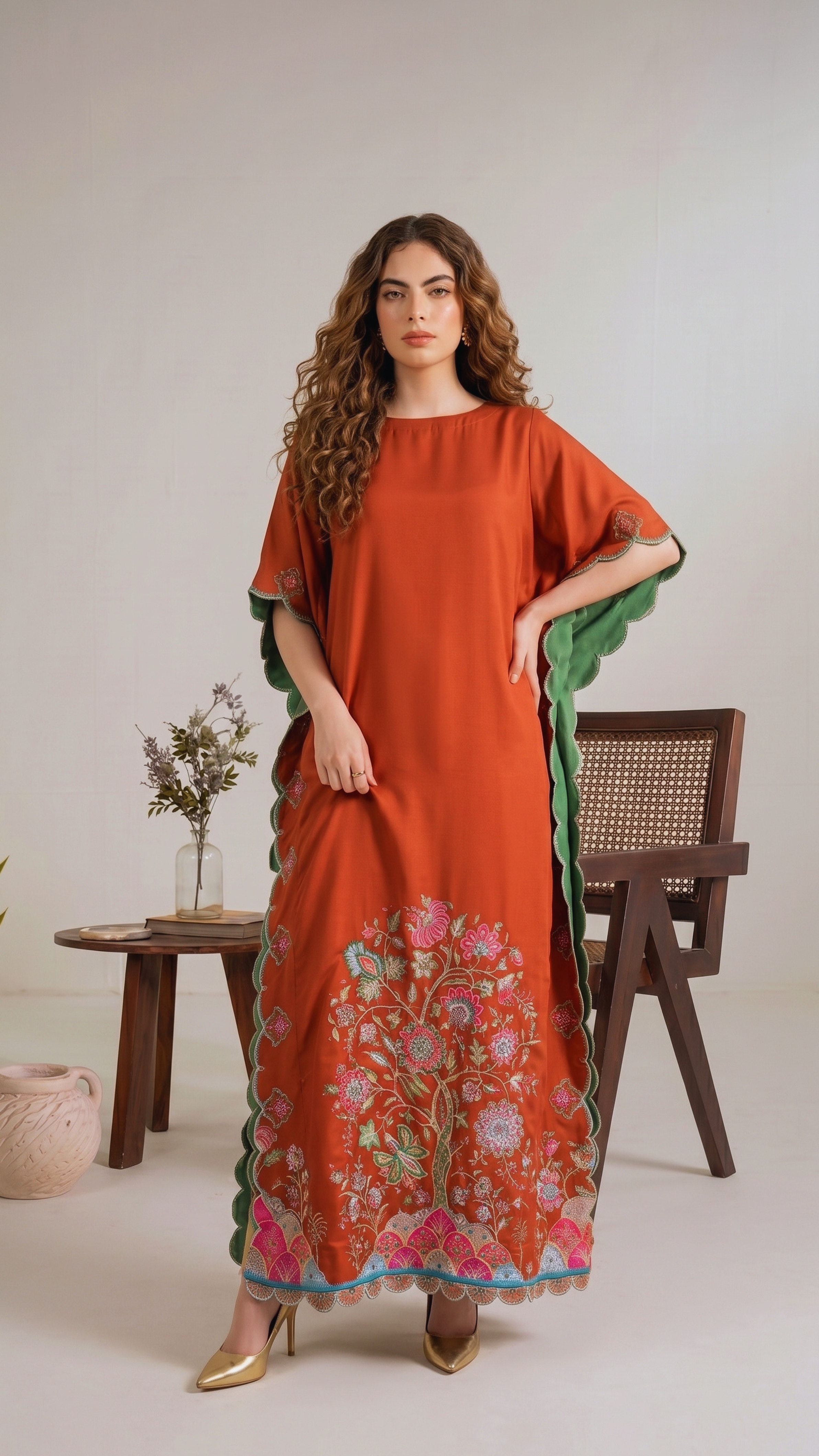 Tree of life - terracotta Kaftaan