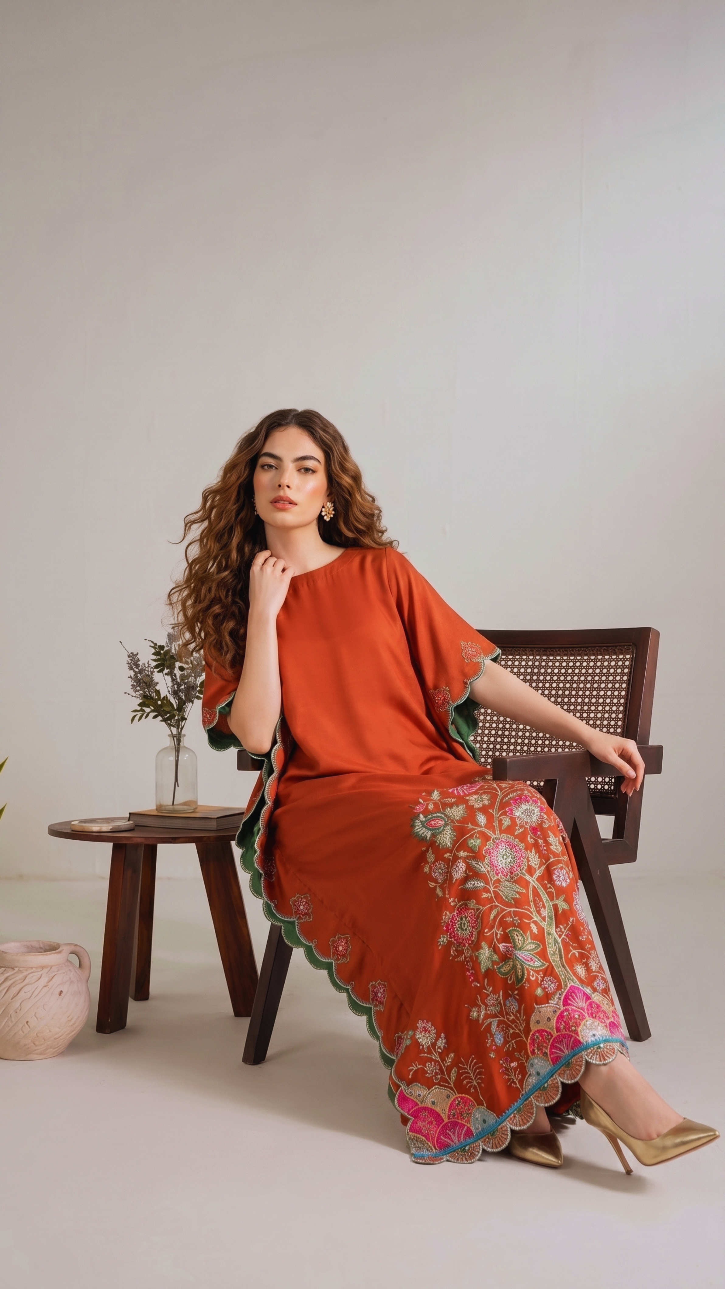 Tree of life - terracotta Kaftaan