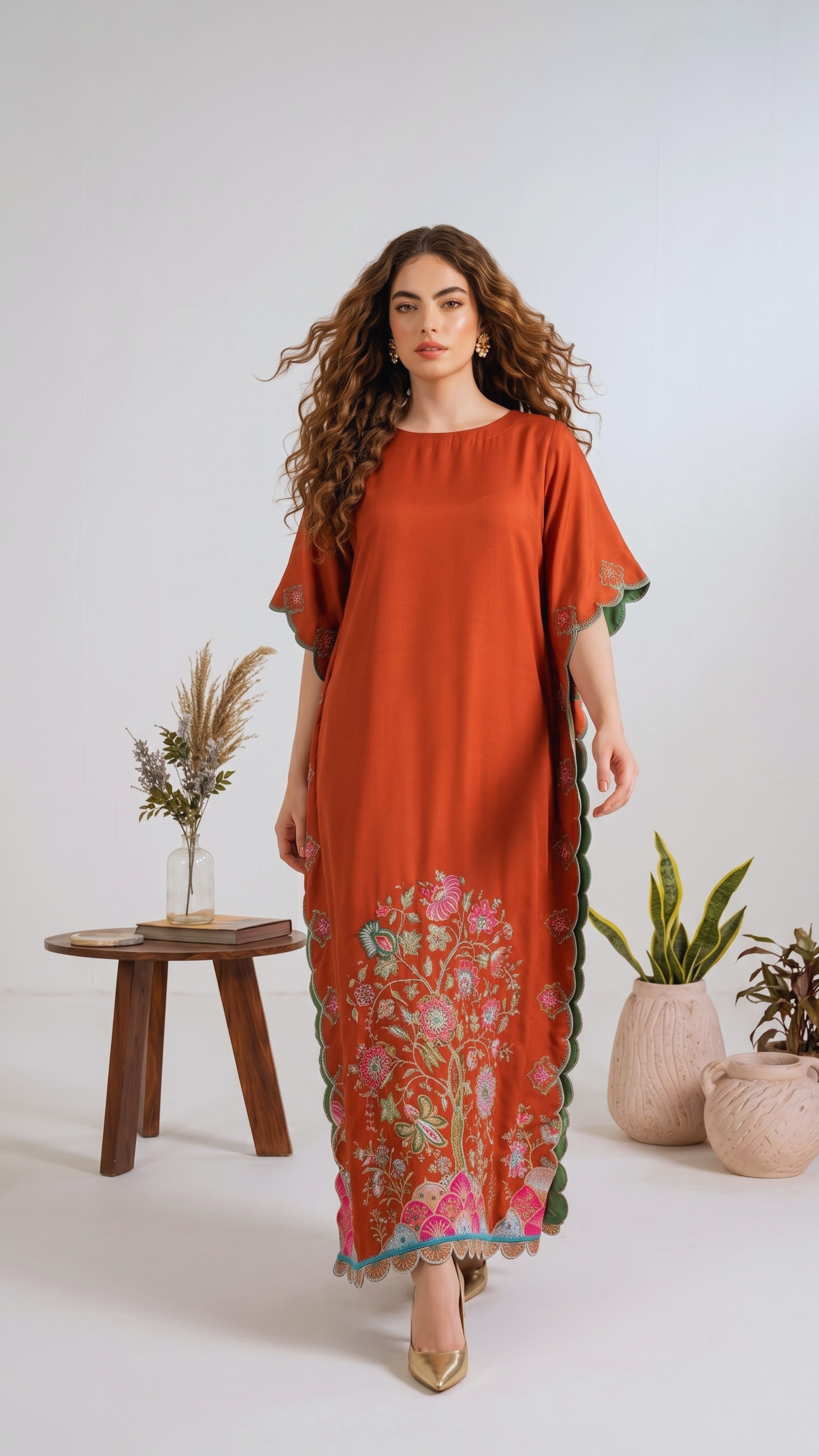 Tree of life - terracotta Kaftaan